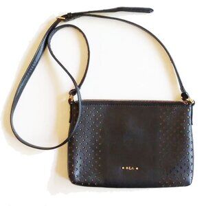 Lauren Ralph Lauren Perforated Shoulder Bag Pouch Black 50off3